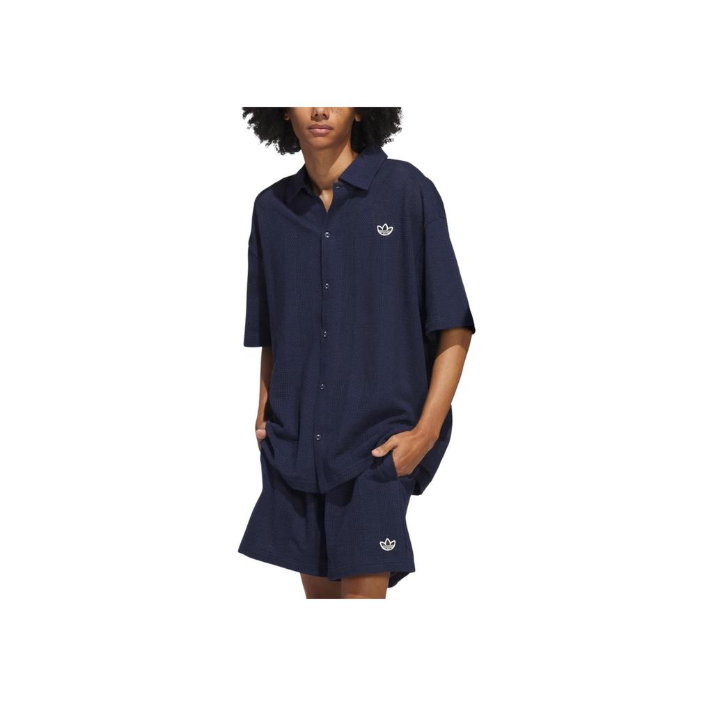 adidas Originals Solid Color Loose Fit Short Sleeve Shirt Unisex Shirts Night-Indigo JD5190