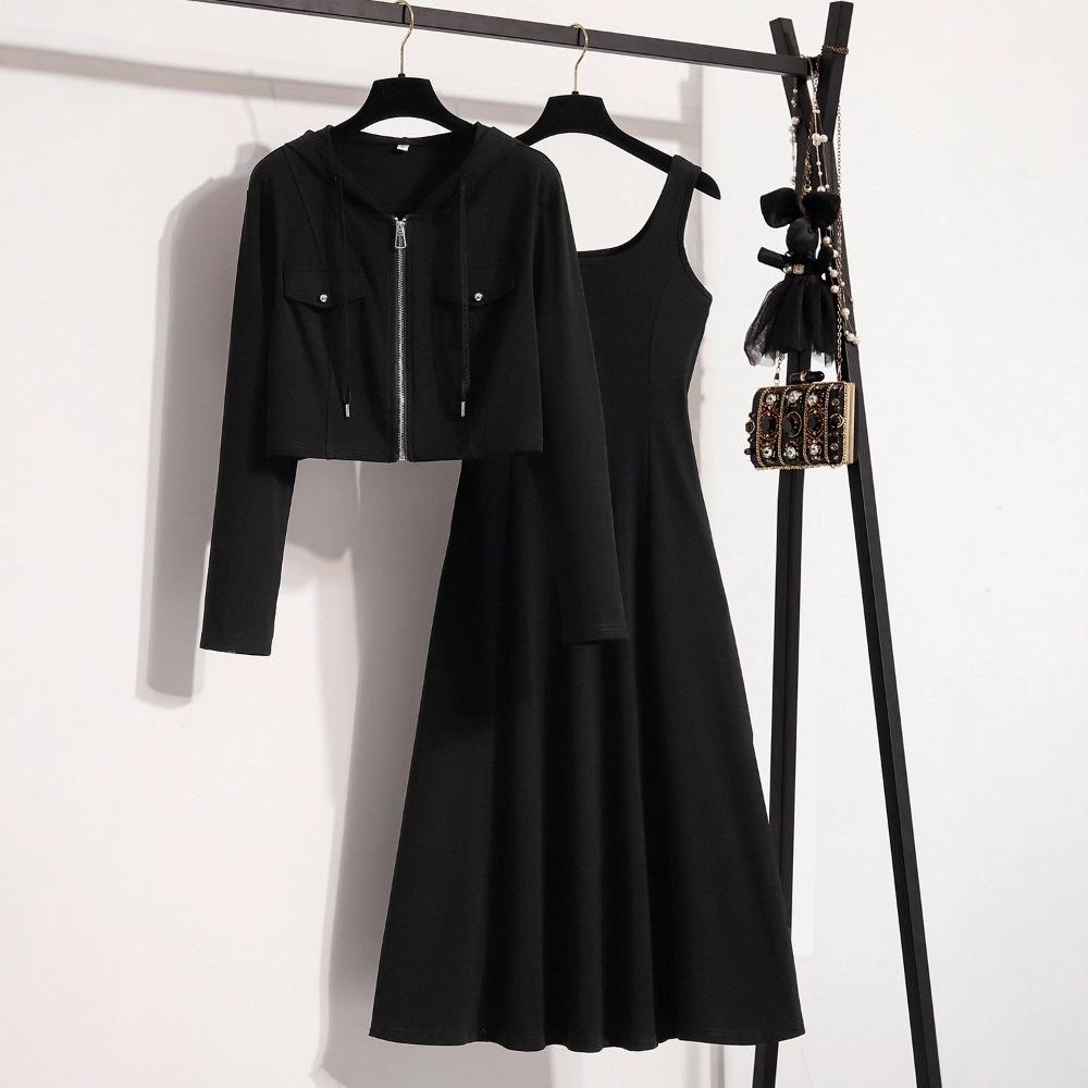 Übergröße Schlankheitsmantel & Westenkleid Set (Herbst 2025 Kollektion)