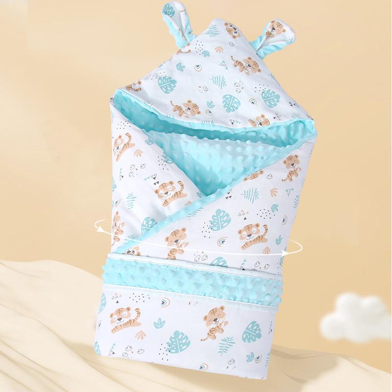 Novorozenecká deka zabalená do fleecu z fazolí Čtyřsezónní univerzální novorozenecká deka Čistá bavlna