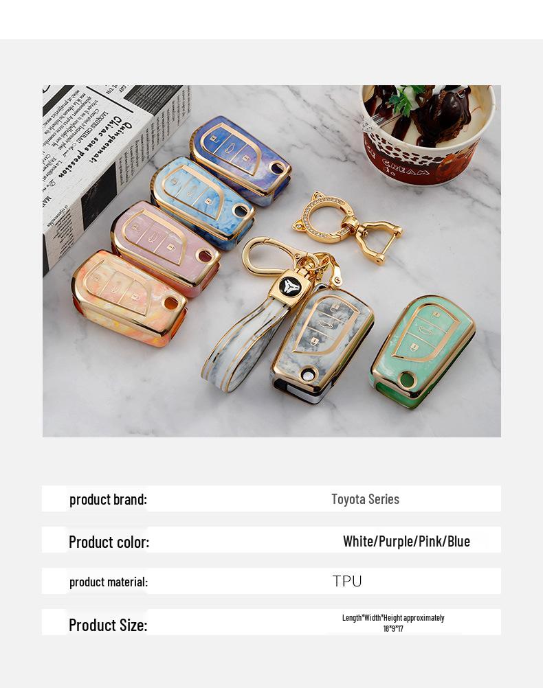 Toyota Key Case for RAV4, Camry, Reiz, Levin, Corolla, Highlander - Folding Buckle for Men and Women