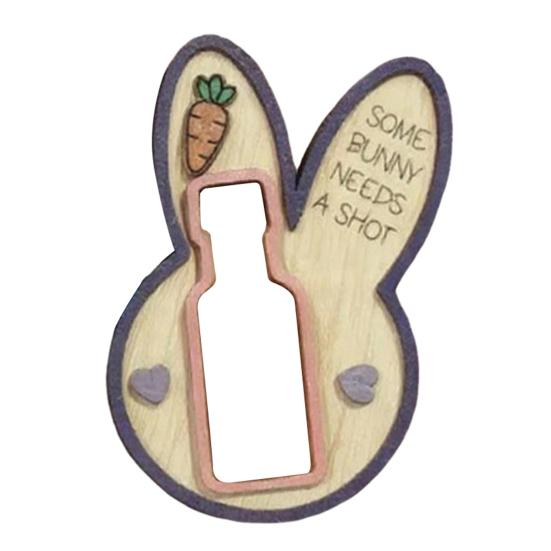 

Easter Bunny Liquor Bottle Holder Wooden Rabbit Mini Bottle Display Stand Holiday Party Wine Whiskey Bottle Rack Animal Lovers Gift фиолетовый