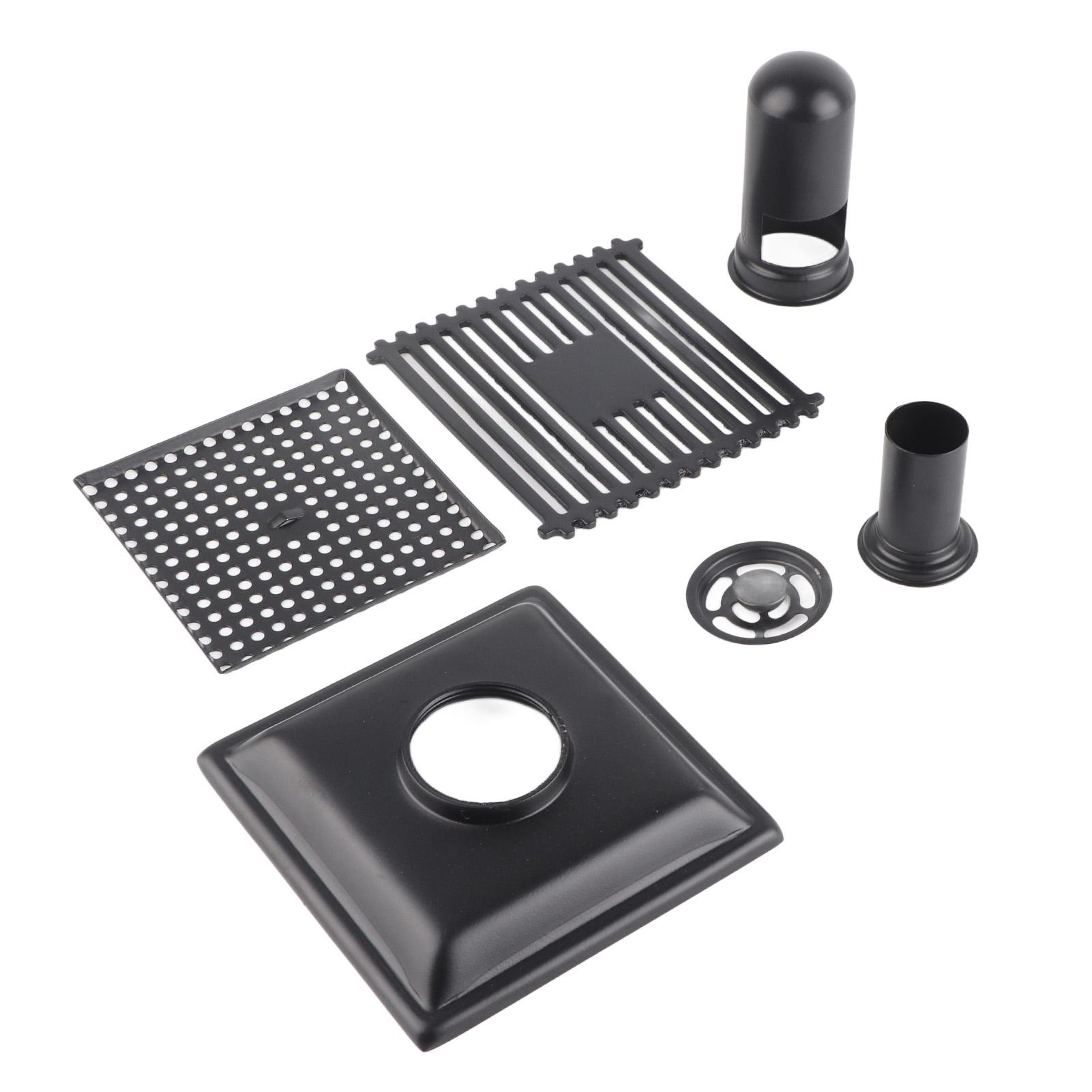 

Shower Floor Drain with Removable Cover Grille SUS304 Stainless Steel Bathroom Supply 12x12cm