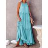 Abiti Lunghi Estivi Carini da Donna Senza Maniche Casual Svasati Taglie Forti Sexy Maxi Abito Occasioni Formali Festa Serale