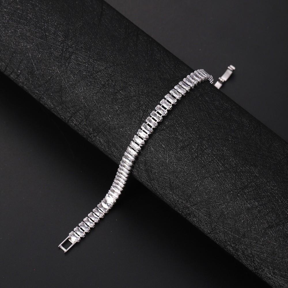 Rectangle Zirconia Zircon Chain Bracelet Rainbow Hand Chain New Crystal Bangles Jewelry