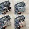 Simple Solid Color Silver Bow And Lace Decoration Women Casual Shoulder Bag For Daily Use