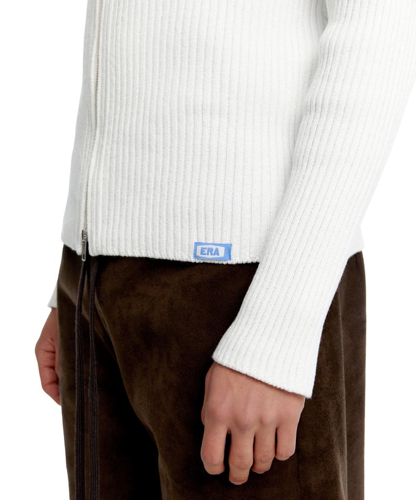 ERA Men Slim-Fit Zip-Up Sweater - White