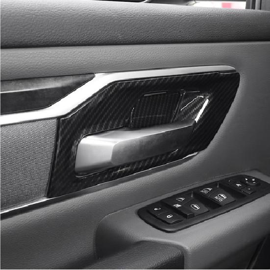 Carbon Fiber ABS Inner Side Door Handle Cover trim For - Dodge Ram 1500