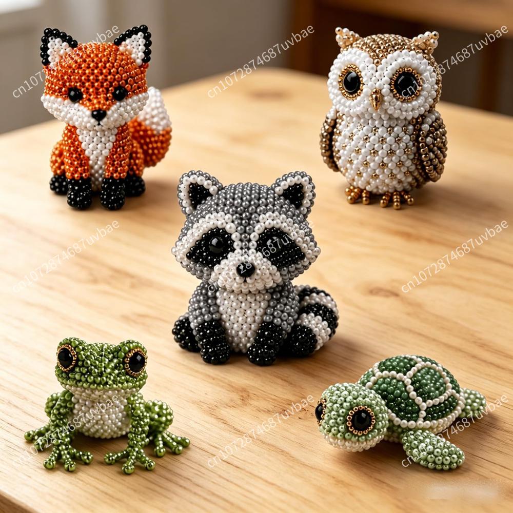 DIY 3D Beaded Animal Craft Set Creative Handmade Mini Animal Beading Kit With Detailed Instructions For Adults Teens Beginner