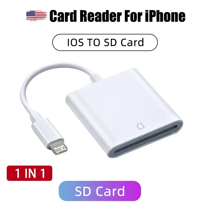Card Reader for iPhone USB Memory Card Reader Trail Game Camera Viewer SD TF Card Reader Adapter for Camera Samsung Xiaomi iPad