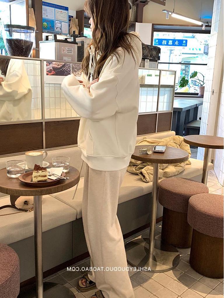 Sudadera con capucha coreana para mujer: Jersey holgado, que reduce la edad, de manga larga para otoño/invierno 2025 - Talla grande, estilo casual