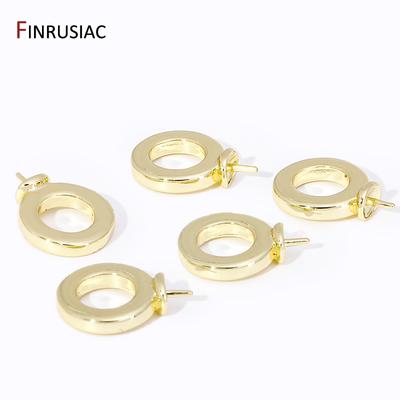 Monture de pendentif en laiton plaqué or 18 carats tendance, Anneau de pendentif rond Connecteur Pour la fabrication de bijoux DIY Accessoires Vente en gros