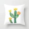 Tropical Cactus Summer Plants Pattern Double-sided Printed Pillow Cover Short Plush Suitable Living Sofas Throw Cushion Cover