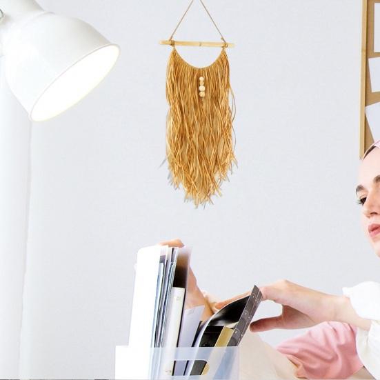 Kreativt bohemsk anheng vakkert attraktivt dekorativt elegant Raffia stue