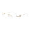 Jennie's Rimless Silver Polygonal Diamond-Studded Sunglasses - Pure Desire & Luxurious Lightness