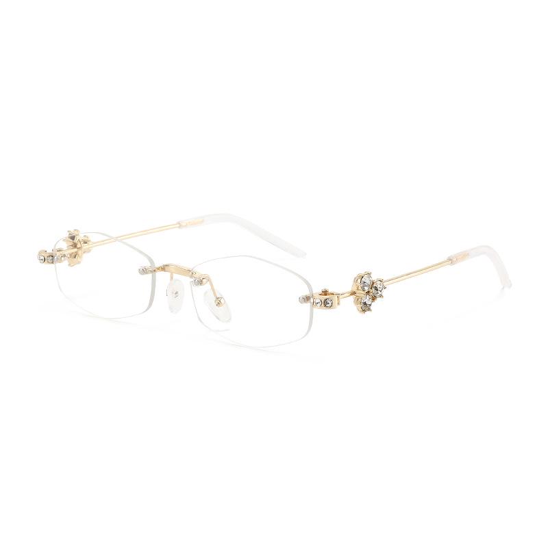 Jennie's Rimless Silver Polygonal Diamond-Studded Sunglasses - Pure Desire & Luxurious Lightness