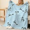 Thick Warm Flannel Fleece Blanket Love Heart Pattern, Soft Cozy Simple Design, Ideal for Home, Couch, Guest Single, Valentine's Day Gift