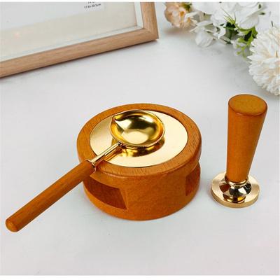 3 Pcs Wax Stamp Seal Kits Wax Seal Warmer with Melting Spoon Melt Stove Pot Furnace Tool for Letter Envelope Stamp