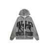 High Street Style Embroidered Rhinestone Hooded Sweatshirt Teenagers