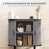 Oval Sideboard, 2 Sliding Doors, 80 x 40 x 78 cm, Grey