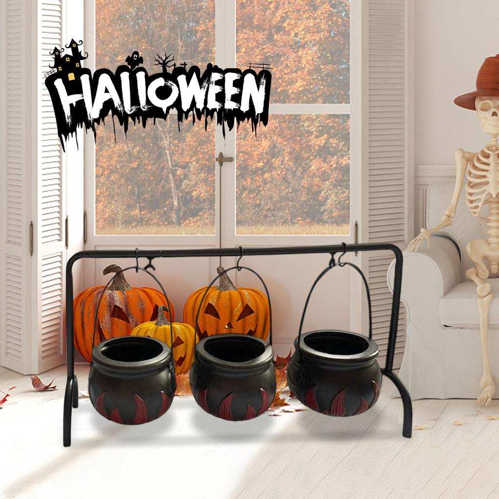 Halloween Party Decoration Witch Bucket Witch Pot Bowl Rack Black Plastic Bucket