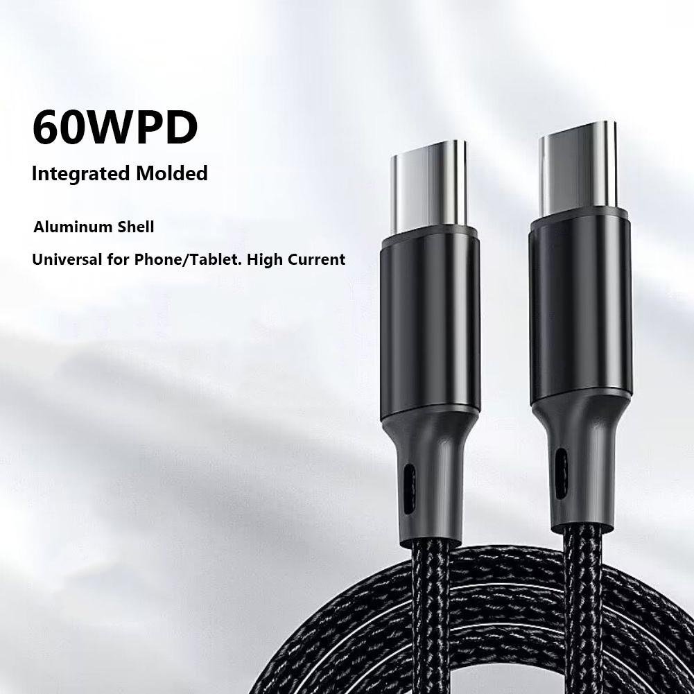 USB Type-C Male To Male Charging Cable USB C To USB C Data Cable PD 60W Fast Charge Cable For Type C Devices Smartphones