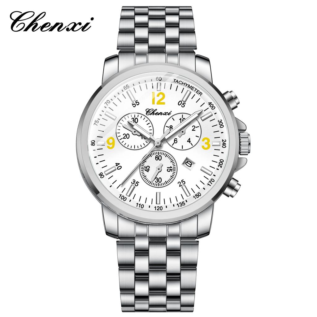 Chenxi Luxus Sportuhr für Herren Wasserdicht Leuchtend Datum Chronograph Herrenuhr Quarz Edelstahl Herrenuhren