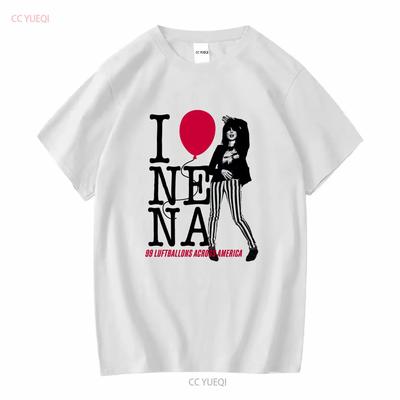 NENA 99 Ballons Tournée Américaine T-shirt Petit manches longues ou courtes vintage Délavé Mode décontractée Doux Graphique unisexe