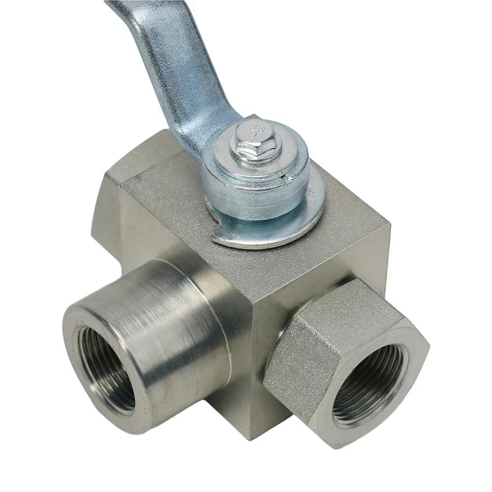 7250 PSI 3 Way High Pressure Hydraulic Carbon Steel Ball Valve With Alloy Handle
