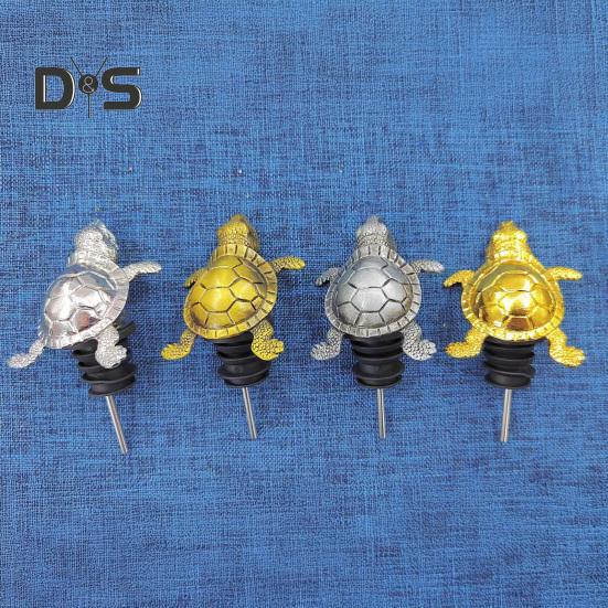 Turtle Wine Pourer Metal Decanter Spout with Drip-Free Design Elegant Bar Accessory for Red White Liquor
