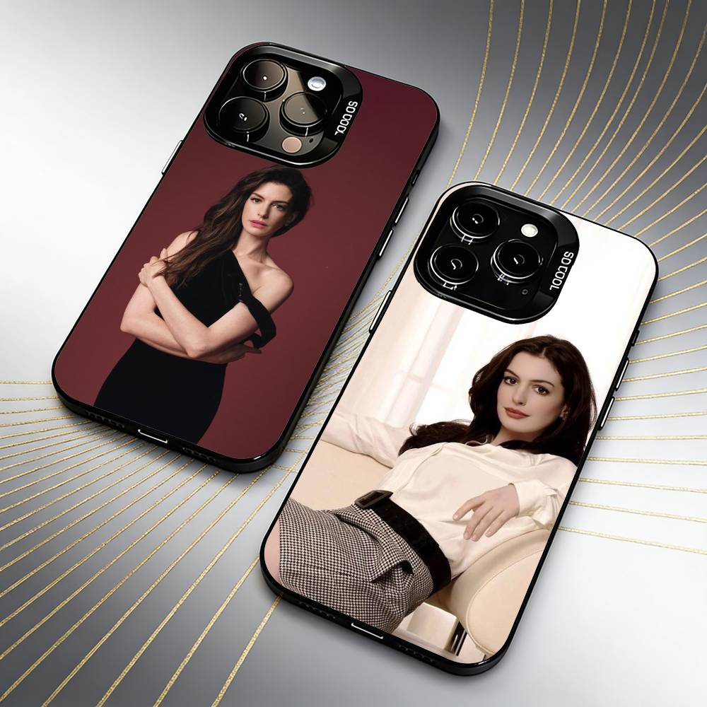 Actor Anne H-Hathaway-y White Queen Phone Case For iPhone 16 17 15 14 12 13 Pro Max Black Color Shockproof Cover