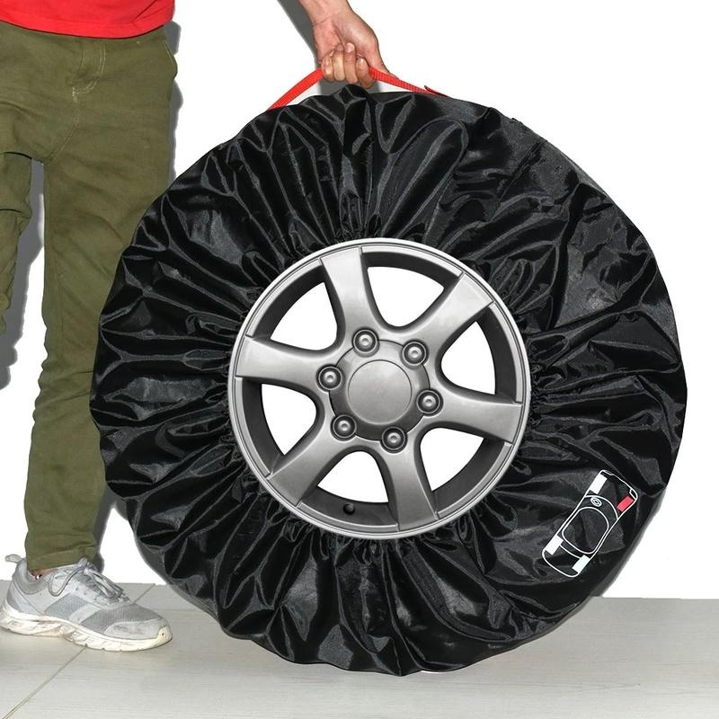 4Pcs/Lot Universal Car Spare Tire Covers Case Tires Storage Bags Auto Wheel Tires Storage Bags Vehicle Tyre Waterproof Polyester Bag