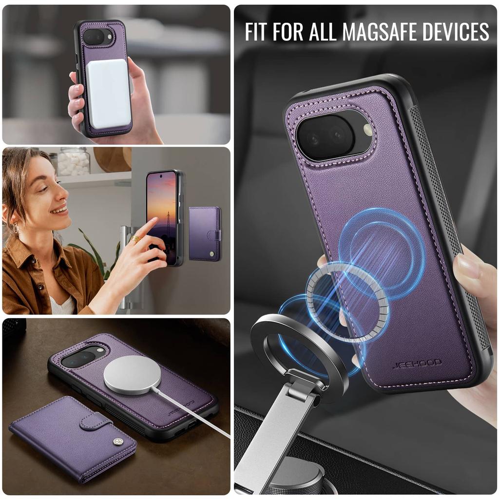 Wallet Case for Google Pixel 10A, Premium 2-in-1 Detachable Magnetic Card Holder, RFID Blocking, Shockproof Protection Cover