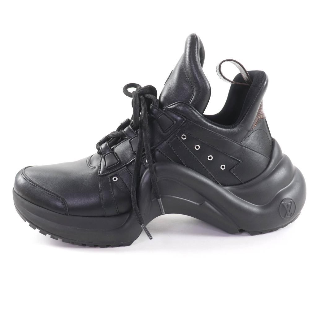 Ausgezeichnete LOUIS VUITTON Sneaker Arclight Linie schwarzes Leder Damen 41 Gebraucht