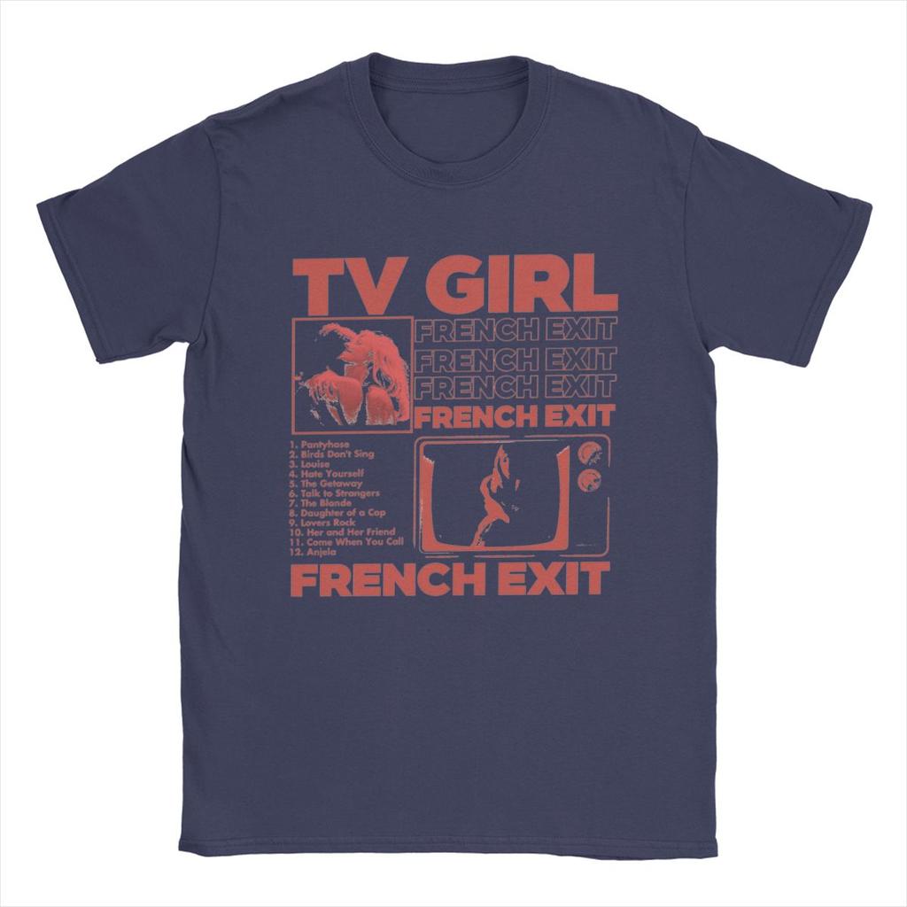 Camisetas Masculinas TV Girl Francês Engraçado Anos 90 Exit Music Novidade Algodão Puro Camisetas Manga Curta Camiseta Gola Redonda Roupa Original