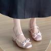 Damenschuhe Frühling Sommer Lässig Slipper runde Zehe Knoten Mittelhoch Absatz Modisch Vielseitig Leicht Mündung Freizeitschuhe