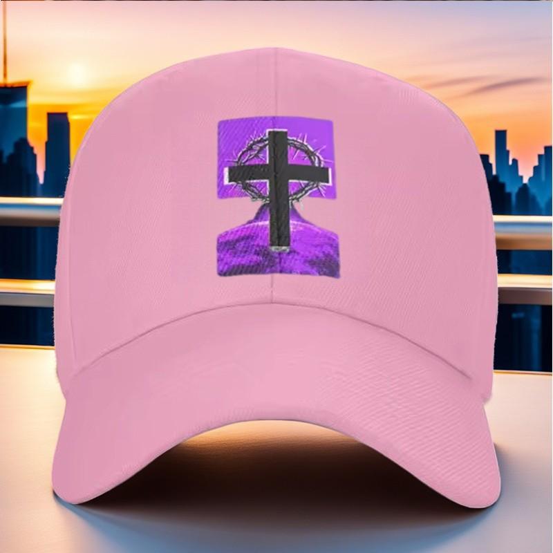Cross Thorn Crown Baseball Cap Adjustable Polyester Outdoor Graphic Hat Unisex