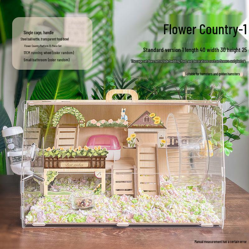 Роскошная двухслойная акриловая клетка для хомяка - Дизайн  Цветок  Вилла и гнездо для хомяка Special Offer - 97 Left