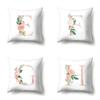 Polyester Pillowcase Home Pink Floral Decorative Print Pillowcase 26 English Letter Cushion Cover