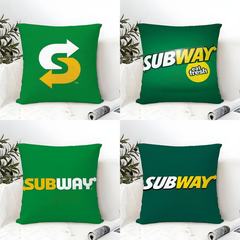 Fast-Food Restaurant S-Subway Llc Pillow Case Linen Cushion Covers For Decorative Sofa Home Pillows Case Car Chair Pillows Cases