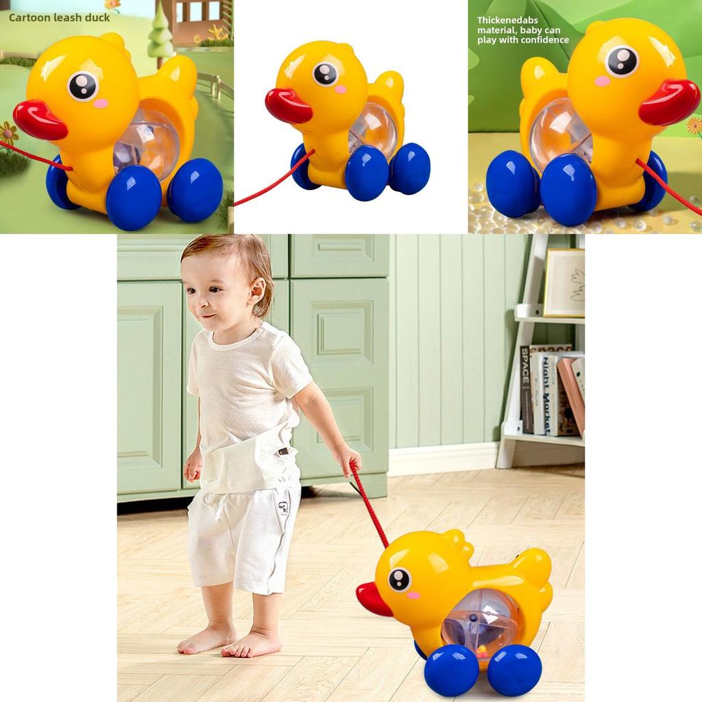Plastic Educational Play Car With Rope Connected Duck For Kids Ages 1 To 3