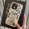 Travel Element Collage Design Lychee Texture Phone Case For iPhone 17 Air 16 e 15 14 13 12 11 Pro Max Plus SE Soft Cover