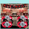 Scary Siren Head Cartoon Cat Horror Birthday Party Balloon Banner Cake Topper