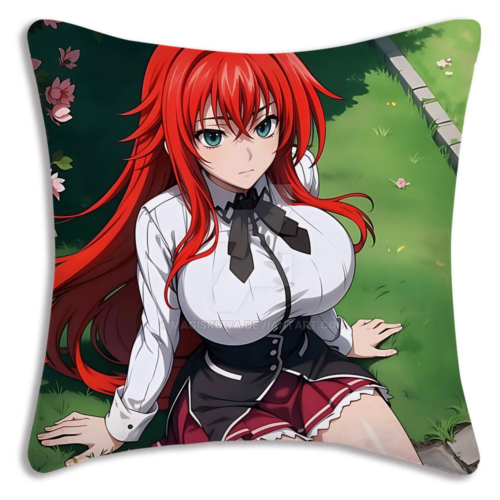 R-Rias G-Gremory Pillow Covers Cartoon Sofa Decorative Home Double-Sided Printing Short Plush Cute Cushion Cover