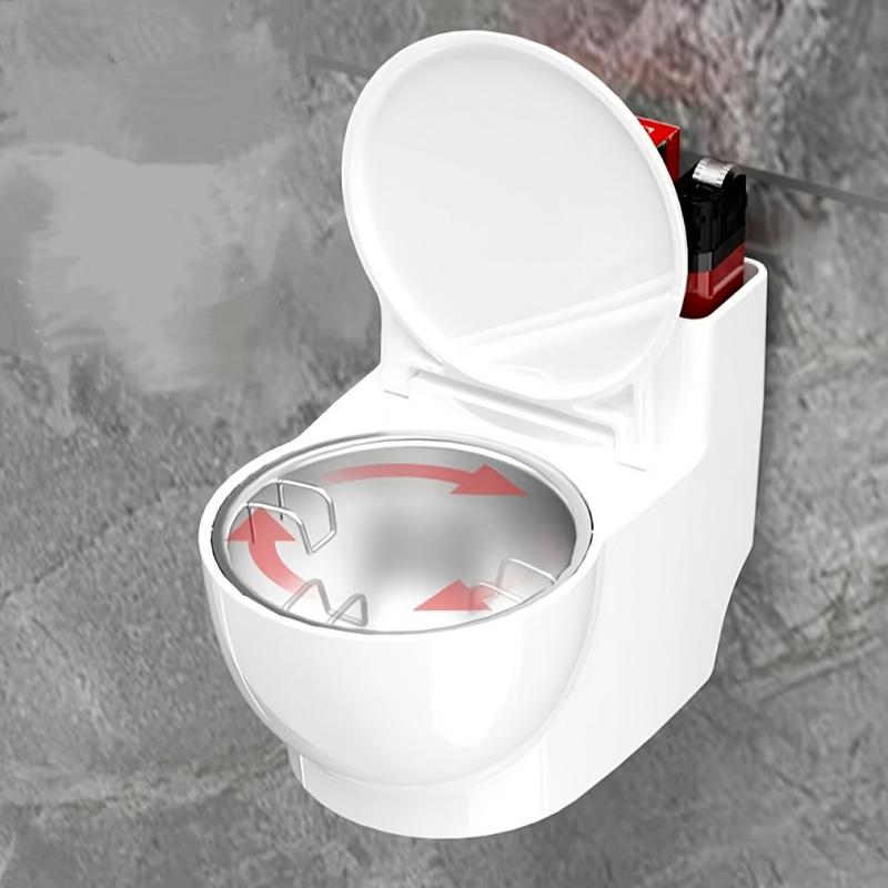 1Only Premium Thickened Creative Toilet-Shaped Ashtray Fashionable Home Living Room Bedroom with Lid Anti-Fly Ash High-End Ashtr