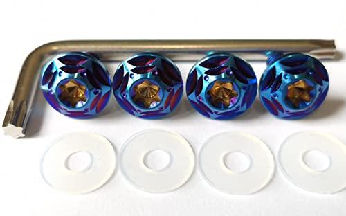 

Титановые болты для номерного знака автомобиля Kuroobaa, рамка номерного знака, титановый сплав, противоугонные винты M6, набор из 4 шт. (синий)