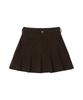 Ledeoli Mellow Pleated Corduroy Skirt [Brown]