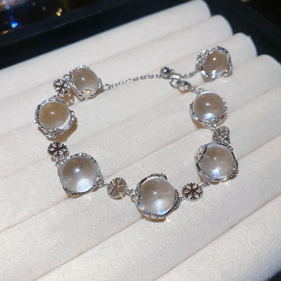 Cold wind personality crystal beaded snowflake bracelet bracelet jewelry women
