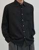 WORK ON BODY OFF Claire Semi-Overfit Linen Shirt [Black]