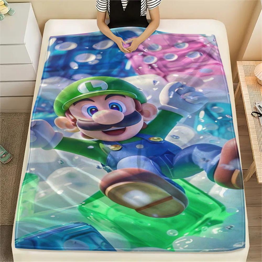 

Mario Short Trip Essential Flannel Blanket, Warm Printed Cover for Bedroom Use and Outdoor Picnic Meeting.-TING 75x90cm