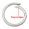 2pcs/1pc Stainless Steel Keyring Spring Clasps for Keychain Key Holder Polishing Openable Round Ring Carabiner Jewelry DIY